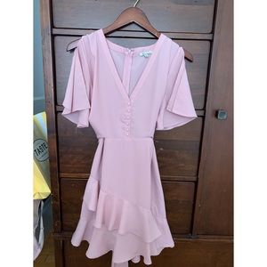 Pink Tiered Dress with Back Tie